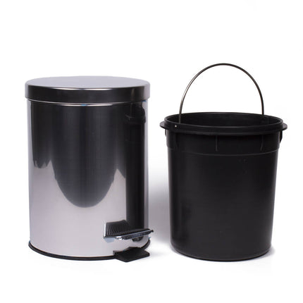 RVS Prullenbak 5L met Pedaal, Ideaal voor Badkamer of Kantoor
