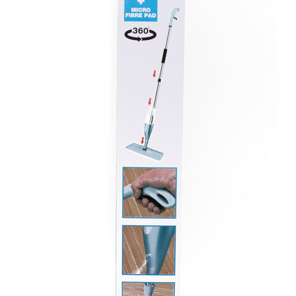 Vloermop + sprayfunctie + microfibre pad – 360ml, 60°C