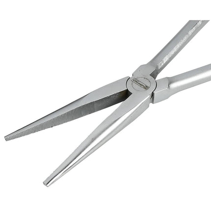 Langbeckzange 400 mm, Stahl, gerade Backen, ideal für dünne Drähte.