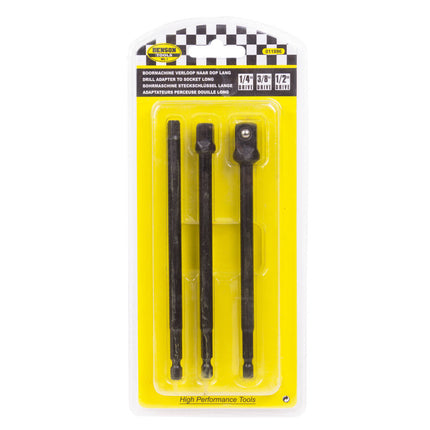 Bit Verloop 1/4-3/8-1/2", 150mm Lengte, Voor Moeilijke Toegang