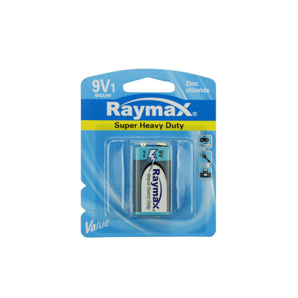 Raymax 9V 6F22p Zink Batterij - Ideaal voor Rookmelders
