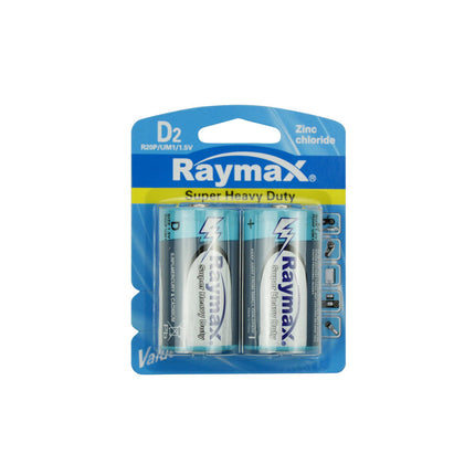 Raymax D/R20P Batterij 2x Zink, 1.5V - Voor Speelgoed & Zaklampen