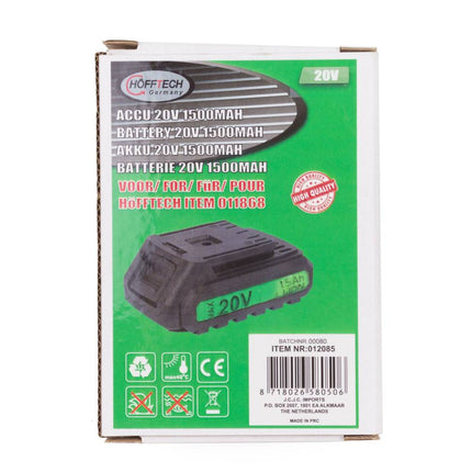Accu 20V 1500mAh Li-ion voor 011868/013575, ideaal voor lang gebruik