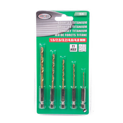 Boor- en Metaalbewerking Set 5-delig: 4-10mm Titan Bits