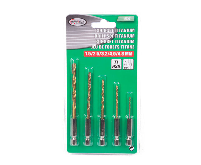 Boor- en Metaalbewerking Set 5-delig: 4-10mm Titan Bits