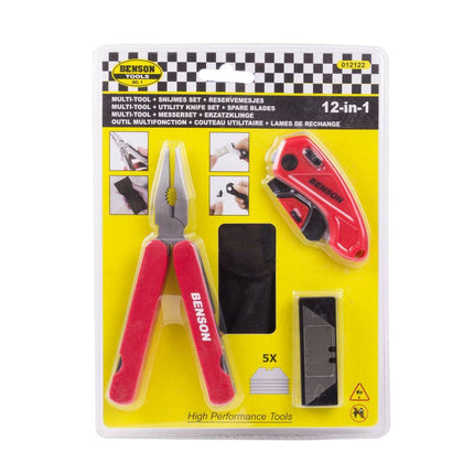 Multitool & Snijmes Set met 5 Reservemesjes voor Vissers en Klussers