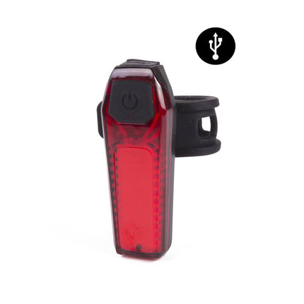 COB LED Fietslamp Rood, USB Oplaadbaar, 80 Lumen, 3 Lichtstanden