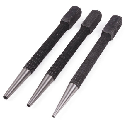 Durchschlag-Set 3-tlg., 100 mm, rutschfest, für präzises Nagelversenken.
