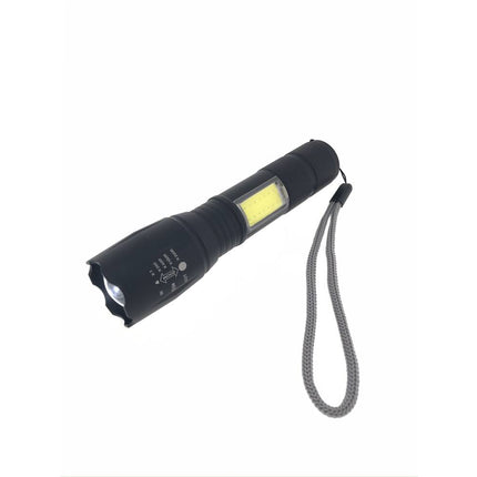 Tactical 5W LED Zaklamp + 3W COB, 2-in-1 Oplaadbaar, 5 Modi, 1200mAh