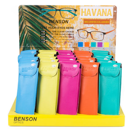 Leesbril havana + etui mix display