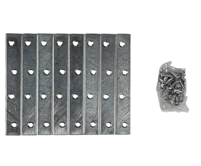 Verbindingsplaat 100x15mm 8 dlg met 32 schroeven voor houtbewerking