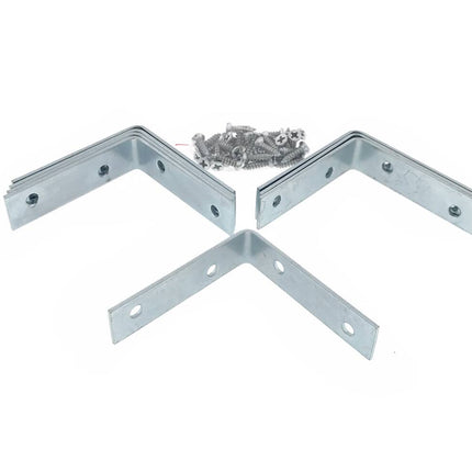 Stoelhoek Set 8 stuks 60x60x16 mm met 32 schroeven voor meubels.