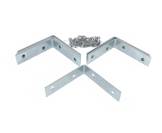 Stoelhoek Set 8 stuks 60x60x16 mm met 32 schroeven voor meubels.