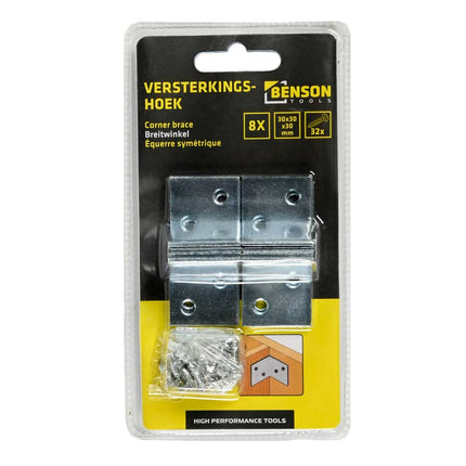 Winkelverbinder 8 Stk. 30x30x30mm, ideal für rechtwinklige Verbindungen.