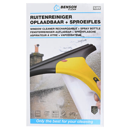 Ruitenreiniger oplaadbaar + sproeifles – Incl. oplader met 1.1 mtr snoer/, Voltage 3.6V