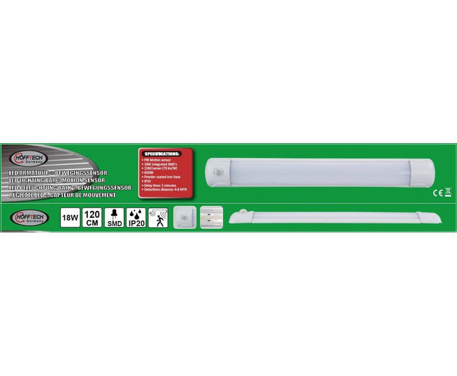LED Armatuur 18W 60cm met Bewegingssensor, 6500K, 1440lm, IP20