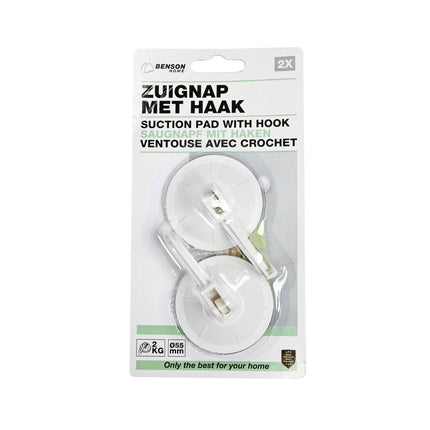 Zuignap Set 2x Ø55mm Kunststof Wit voor Keuken/Badkamer Organisatie