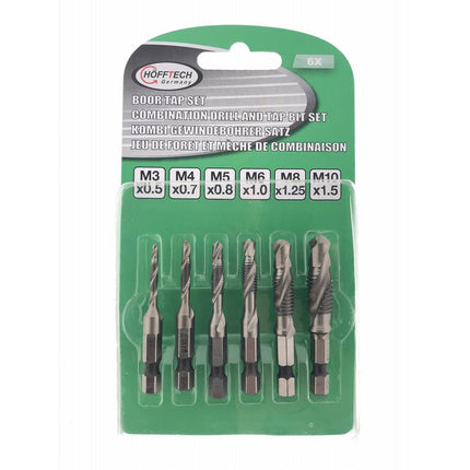 Boor Tap Set 6 dlg - Inclusief Maten M3 t/m M10, Voor Metaalbewerking