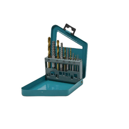 Tapeind Uitdraai- en Boorset 10-delig: Compleet met Extractors & Bits