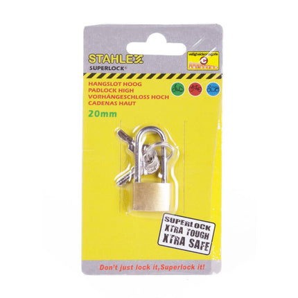 Hangslot 20mm Staal - Voor Kluisjes & Kasten, Incl. 2 Sleutels