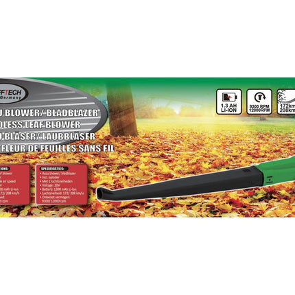 Bladblazer 20V, 1300mAh, 208 km/u, 1,7 kg, ideaal voor tuinonderhoud