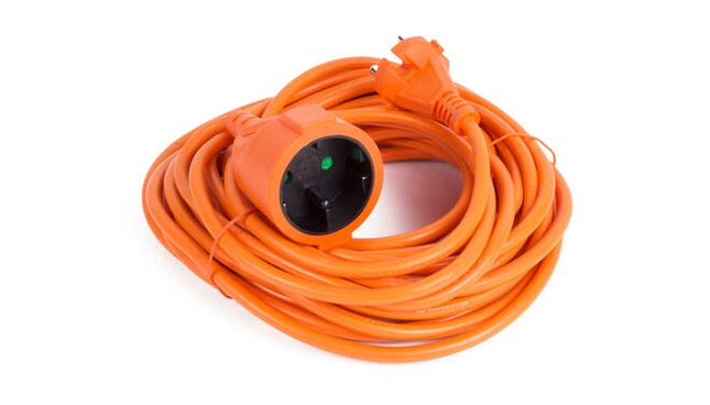 Oranje Verlengsnoer 10m, 2x1.5MM2, 16A, Max 3500W, IP20, Binnengebruik