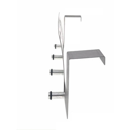 Deurkapstok RVS, 4 haken, past tot 40mm deur, ideaal voor jassen.