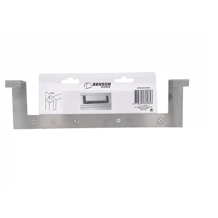 Deurkapstok RVS, 4 haken, past tot 40mm deur, ideaal voor jassen.