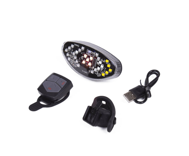Fietslamp LED 3,7V/800mAh met Richtingaanwijzer en Afstandsbediening