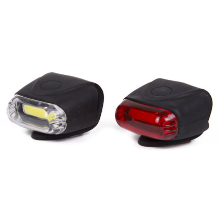 Fietslamp COB 2 dlg Silicone, 12 LED's, 3 standen, 22.2-31.8mm.