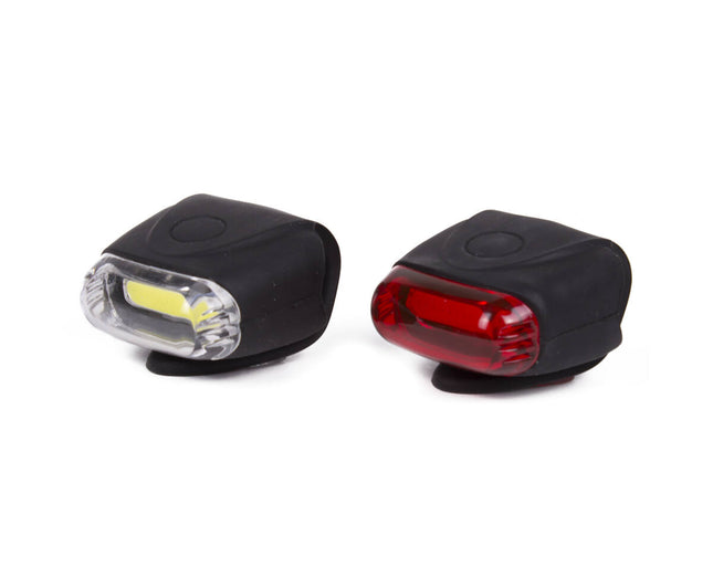 Fietslamp COB 2 dlg Silicone, 12 LED's, 3 standen, 22.2-31.8mm.