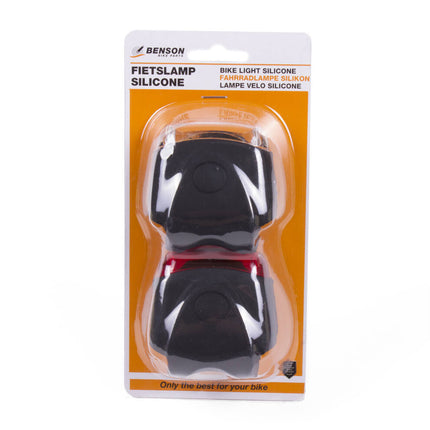 Fietslamp COB 2 dlg Silicone, 12 LED's, 3 standen, 22.2-31.8mm.