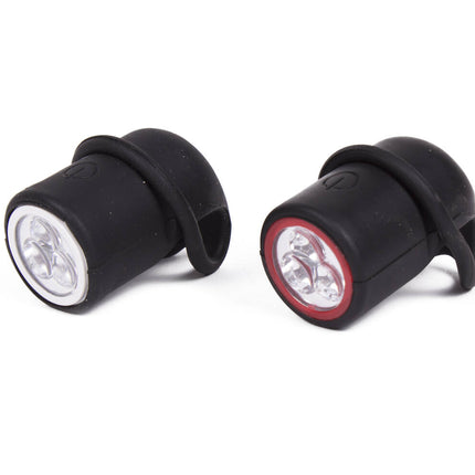 3 LED Fietslamp Set: Silicone Behuizing, Witte/Rode Modes, Incl. Batterijen