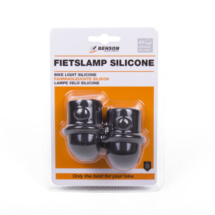 3 LED Fietslamp Set: Silicone Behuizing, Witte/Rode Modes, Incl. Batterijen