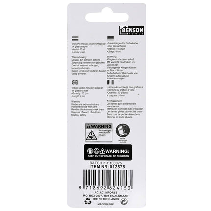 4cm Schraper Mesjes Set 10st - Verf- en Stickerverwijdering