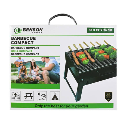 BBQ 35x27x20cm Compact met Handvat, Ideaal voor Kamperen & Parken