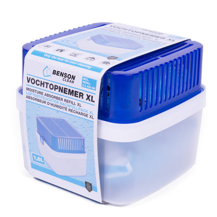 Vochtopnemer XL 1.8L - 2x400gr, Ideaal voor Kelder en Badkamer