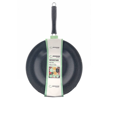 Wokpan 30 cm, Marble Coating, Geschikt voor Gas en Keramisch Koken