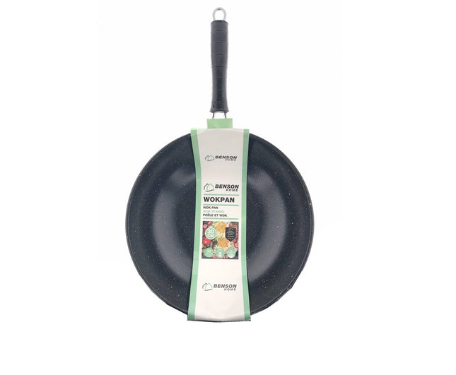 Wokpan 30 cm, Marble Coating, Geschikt voor Gas en Keramisch Koken