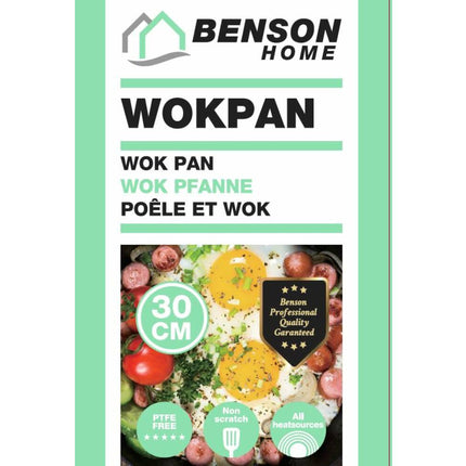 Wokpan 30 cm, Marble Coating, Geschikt voor Gas en Keramisch Koken