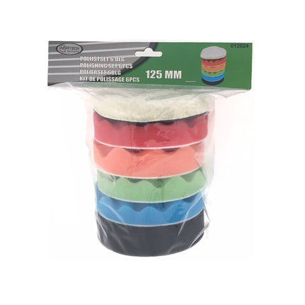 Polijstset 6 dlg ø125 mm: Voor Autolak, Meubels, Boten, Perfecte Finish