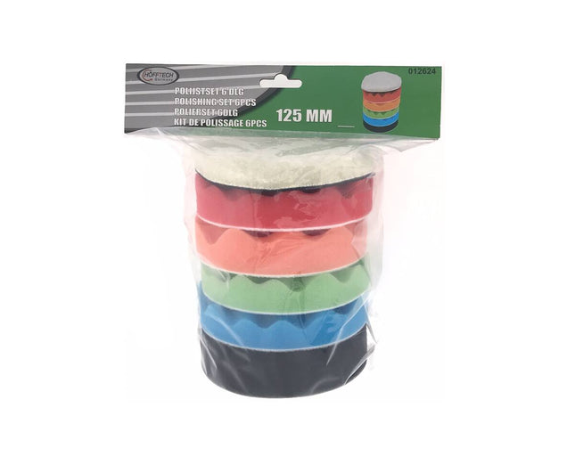 Polijstset 6 dlg ø125 mm: Voor Autolak, Meubels, Boten, Perfecte Finish