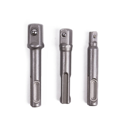 SDS+ Verloopset 3 Maten: 1/4", 3/8", 1/2" voor Boor- en Schroefwerk.