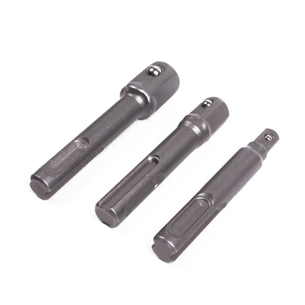 SDS+ Verloopset 3 Maten: 1/4", 3/8", 1/2" voor Boor- en Schroefwerk.