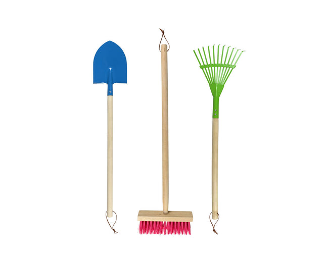 Kinder Tuingereedschap Set: Schep, Bezem & Hark, 3+ Jaar, Felle Kleuren