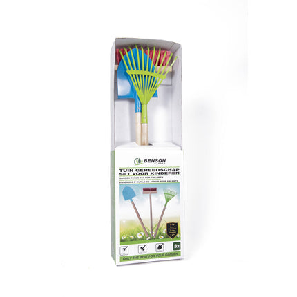 Kinder Tuingereedschap Set: Schep, Bezem & Hark, 3+ Jaar, Felle Kleuren
