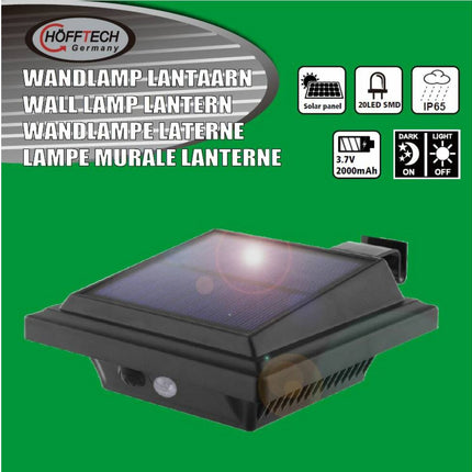 Solar LED Wandlamp met PIR, 158 Lumen, IP65, 8-10u Brandduur