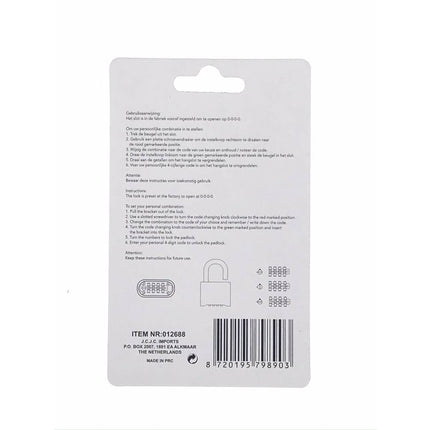 Cijferhangslot 50mm - Programmeercode voor kluisjes en hekken