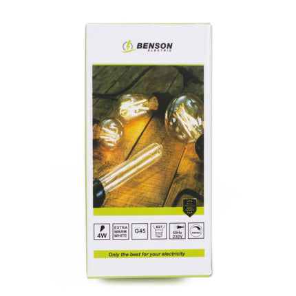 LED Lamp G45 4W E27, 400lm, 2500K, Dimbaar, Ideaal voor Woonkamers