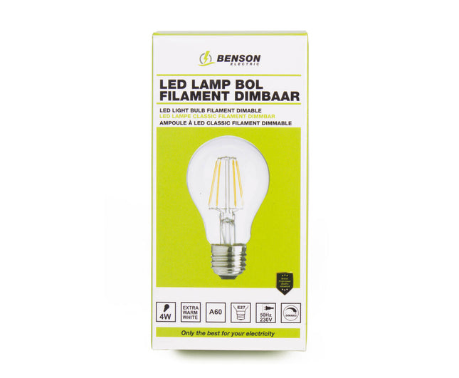 LED Lamp 4W Filament E27 Dimbaar 2500K 400lm voor Sfeerverlichting